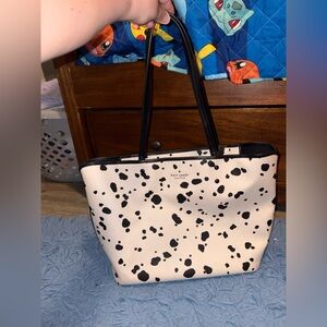 Kate Spade Cream and Black Spotted Tote